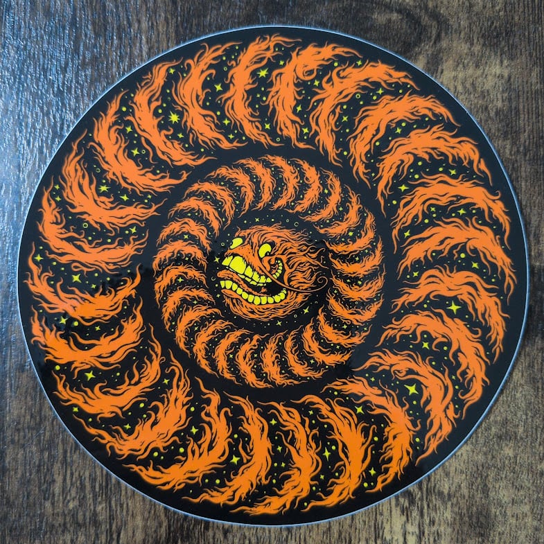 【ST-1002】SpitfireWheels×FURRYCLASSIC Skateboard sticker スピットファイア×グリンプルスティックス コラボ スケートボード ステッカー オレンジ