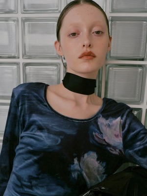Velour Art Print Top / Nympheas