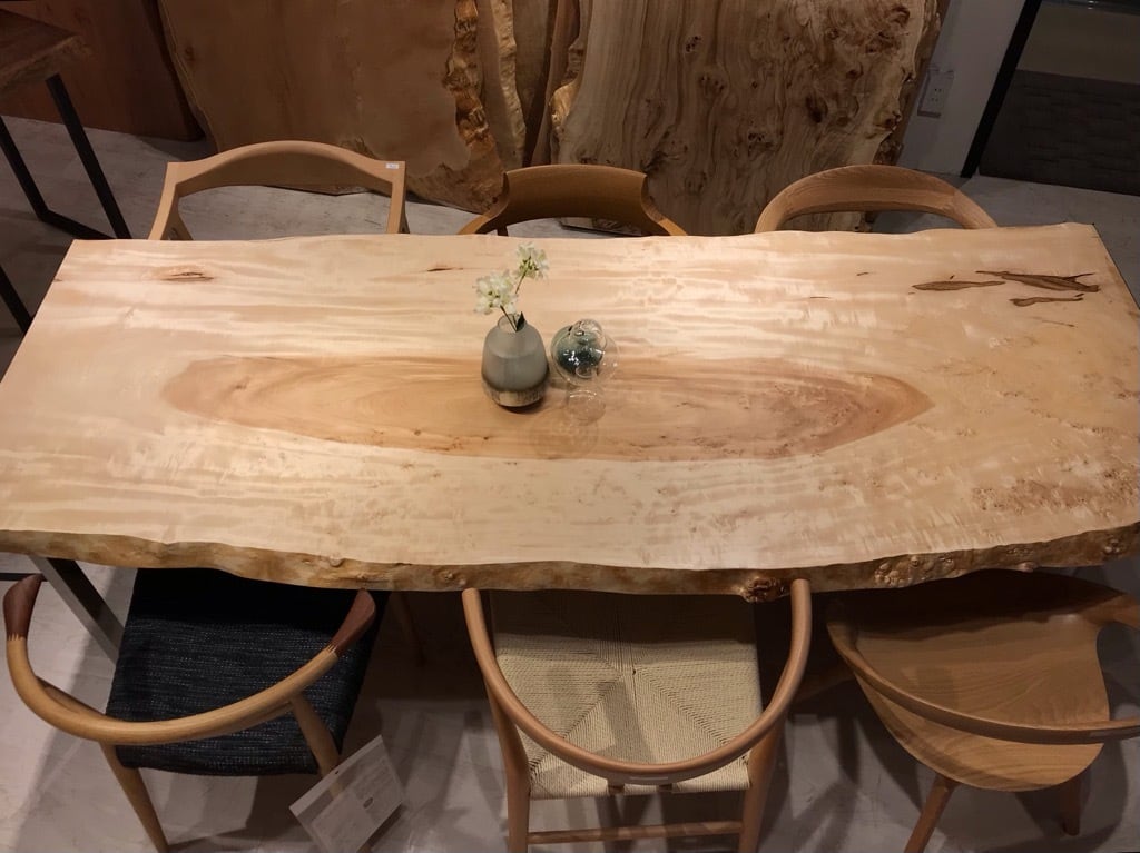 栃（トチ）_2100×700-800-680×55_横浜元町店_テーブル天板/一枚板