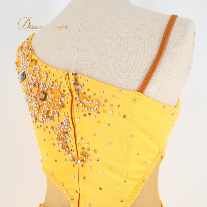 【社交ダンス衣装】イエロー zdenka arko ラテン ドレス ワンピース 社交ダンス 衣装 ラテン ドレス ワンピース ラテンドレス 黄色 軽い