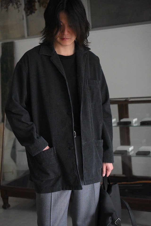 Cale / Stone Washed Corduroy Jacket (Charcoal)