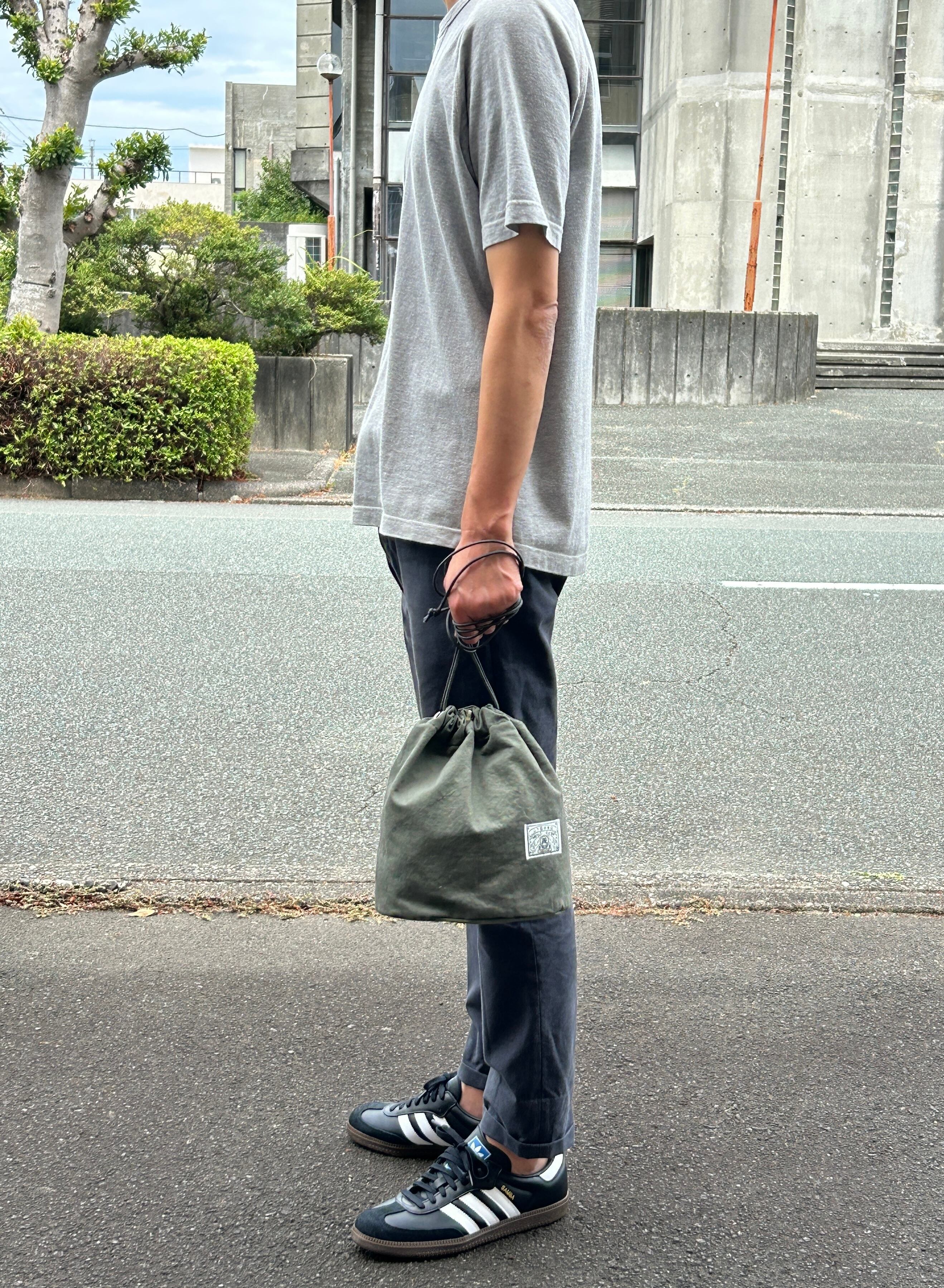 Tall】オーバル巾着バッグ グリーンカーキ YS-35 | YAMASHITA YOSHIO