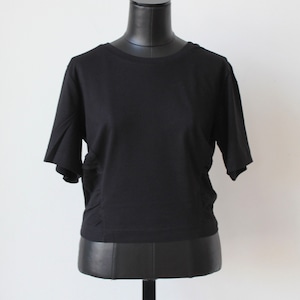 SILVIAN HEACH ブラックジャストウエスト丈デザインTシャツ ITALY;GPP24097¥9,000＋tax