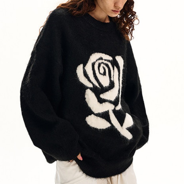 rose design knit　ローズデザインニット　J1463