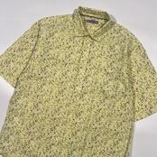 DoCLASSE ドゥクラッセ 花柄 シアサッカー プルオーバー 半袖シャツ S/イエロー
