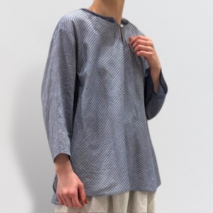 nume fringe knit collar french shirt