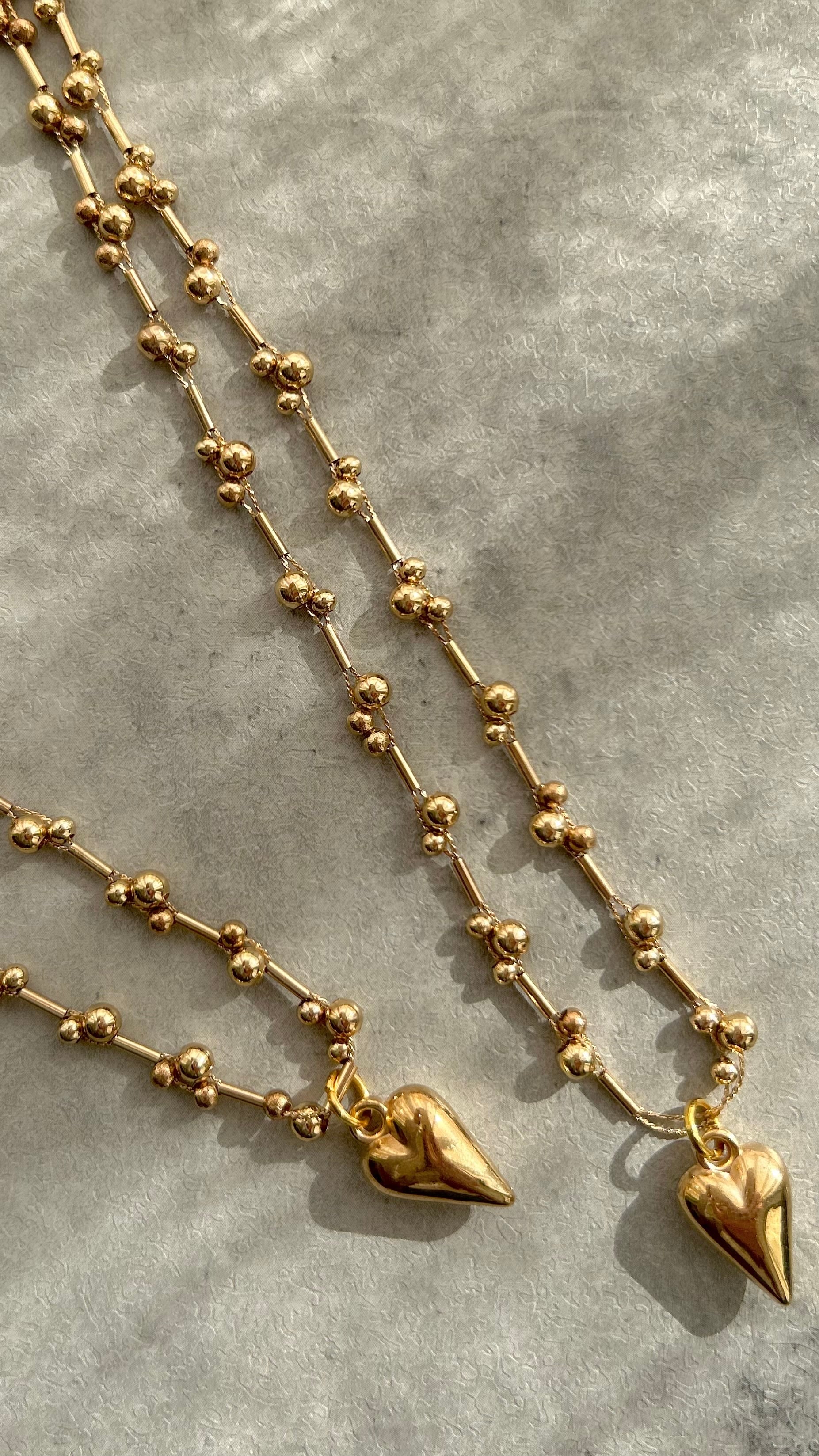 heart gold necklace