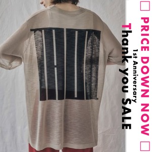 【ANTHOM】リネン混アートインターシャBIGTee