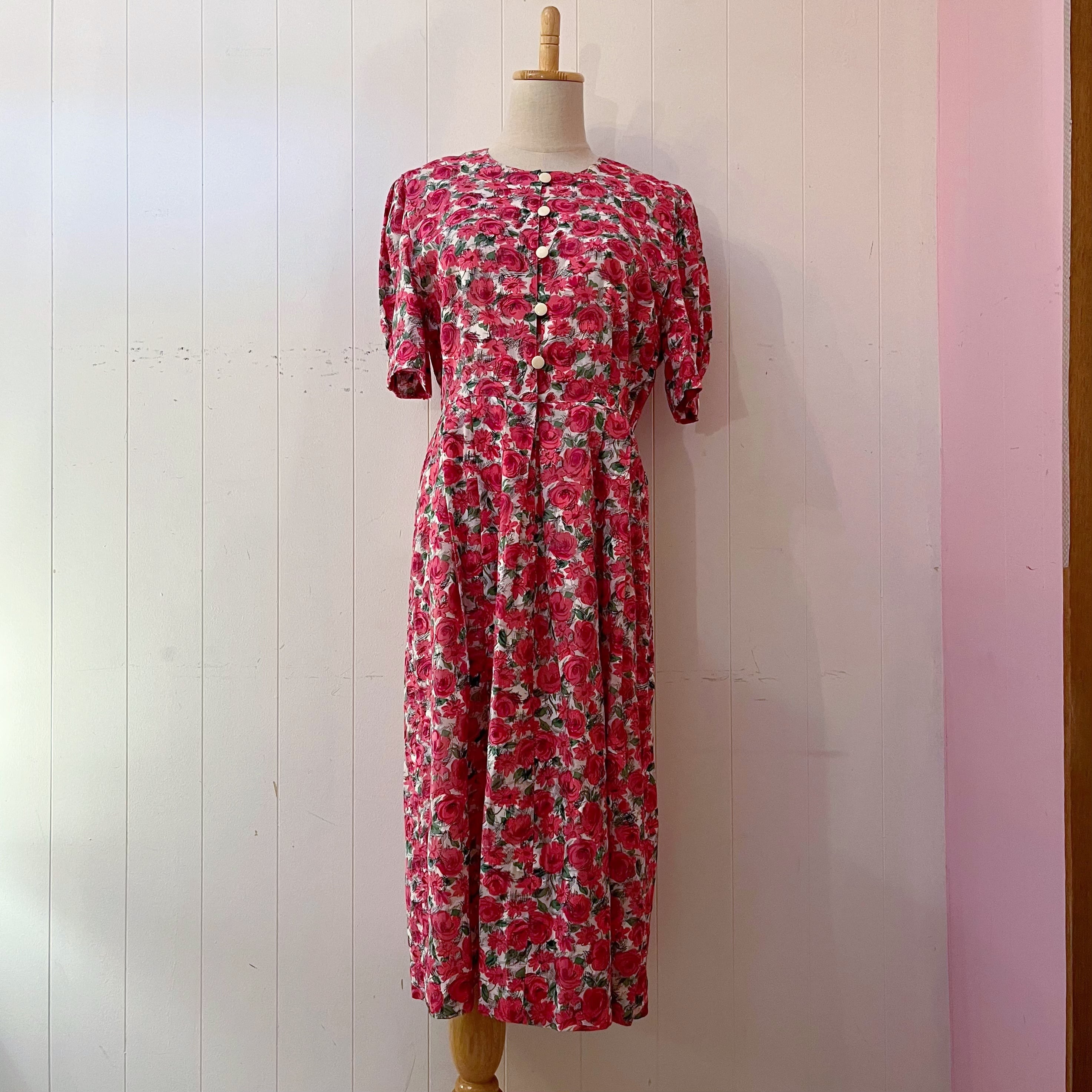 ROBERTA / pink rose garden one-piece