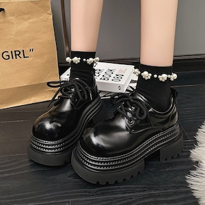 厚底 シューズ レディース レースアップシューズ 靴 レディースシューズ 7cmヒール ラウンドトゥ 歩きやすい 履きやすい 走れる 美脚 脚長 レザー 大人可愛い カジュアル おしゃれ キュート 女っぽ こなれ感 春 秋 冬 学生 デート お出かけ 休日 旅行 普段使い 韓国系 スタイル 送料無料 22.5cm 23.0cm 23.5cm 24.0cm 24.5cm ブラック ブラウン