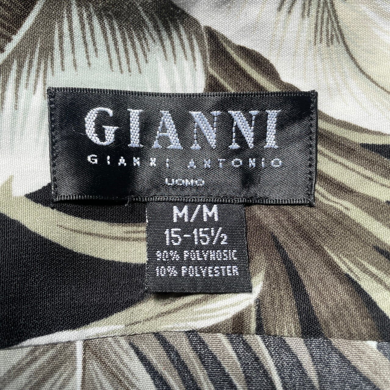 GIANNI アロハシャツ ブラック メンズM 古着 ヴィンテージ ビンテージ