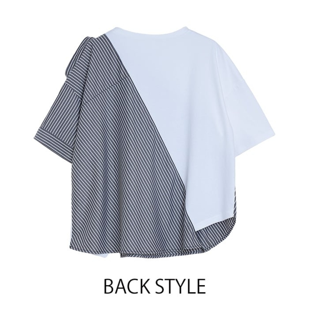 MMD104TEB シャツアシンメトリーTシャツ