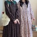 2色／小花柄ギャザーロングワンピ ・8412