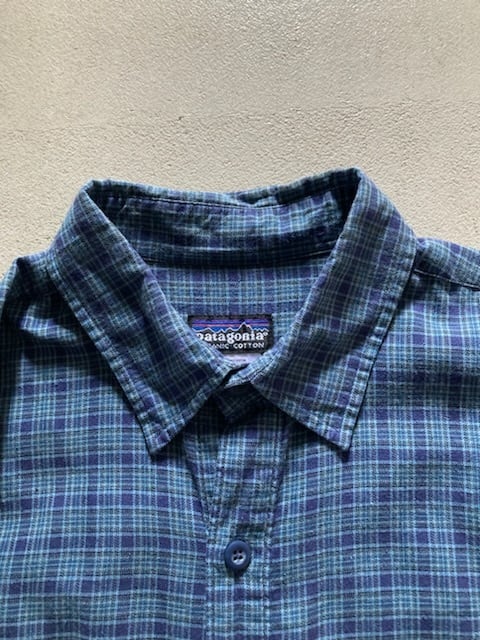ブルー×ネイビーM：patagonia パタゴニア チェック 長袖シャツ | Pay ID
