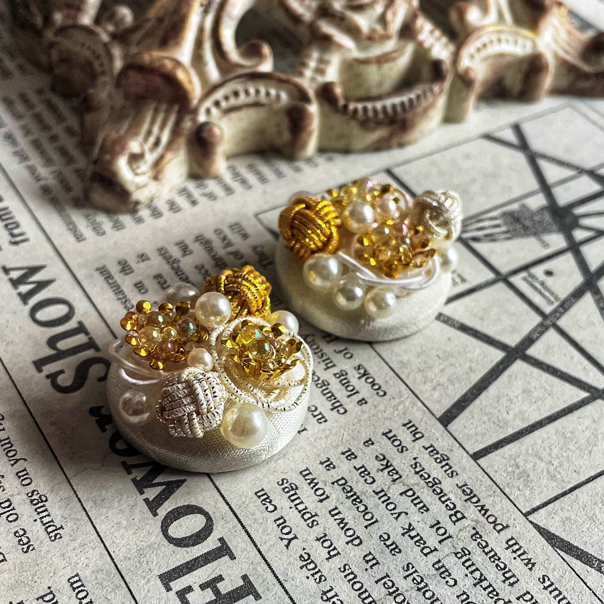 ブライダルヘアピンブローチセット⭐︎ピアス/イヤリング「純白の想い