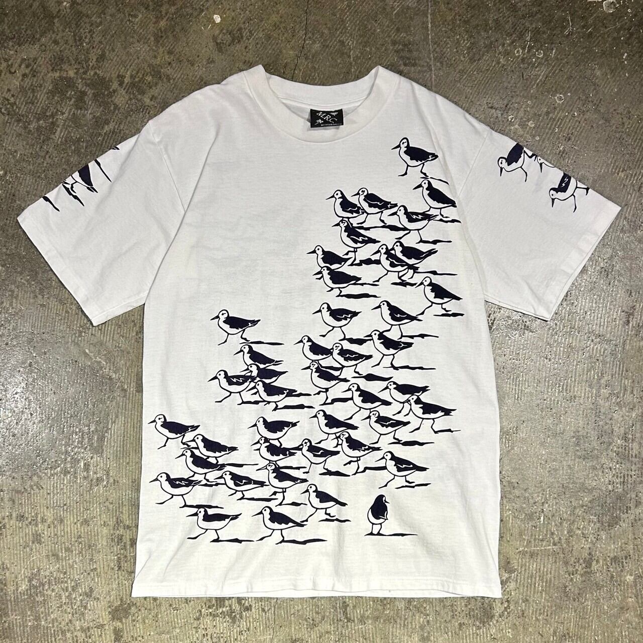 90s MICHIGAN RAG "Sparrow" Total Pattern Print Tee USA製