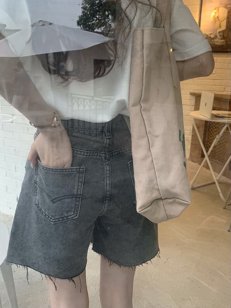 ショーツ サマーカジュアルハイウェストダーク薄手パンツ 夏物 ブルマー ビッグFスモールZ韓国25598420345