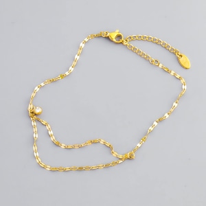 316L double petal chain anklet  #a08