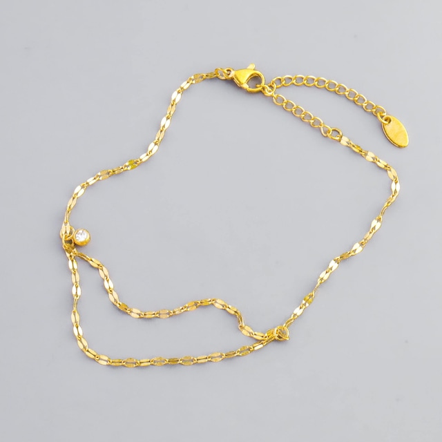 316L double petal chain anklet  #a08