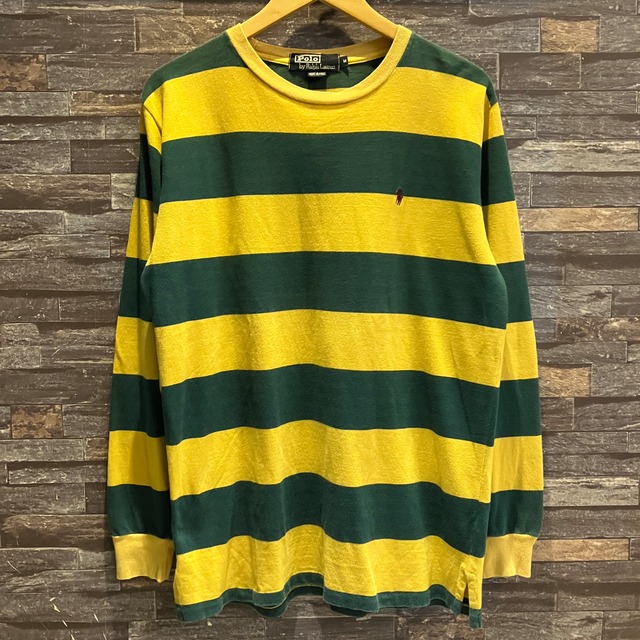 RALPH LAUREN 鹿の子 BORDER T–SHIRT 1990'S OLD USA製