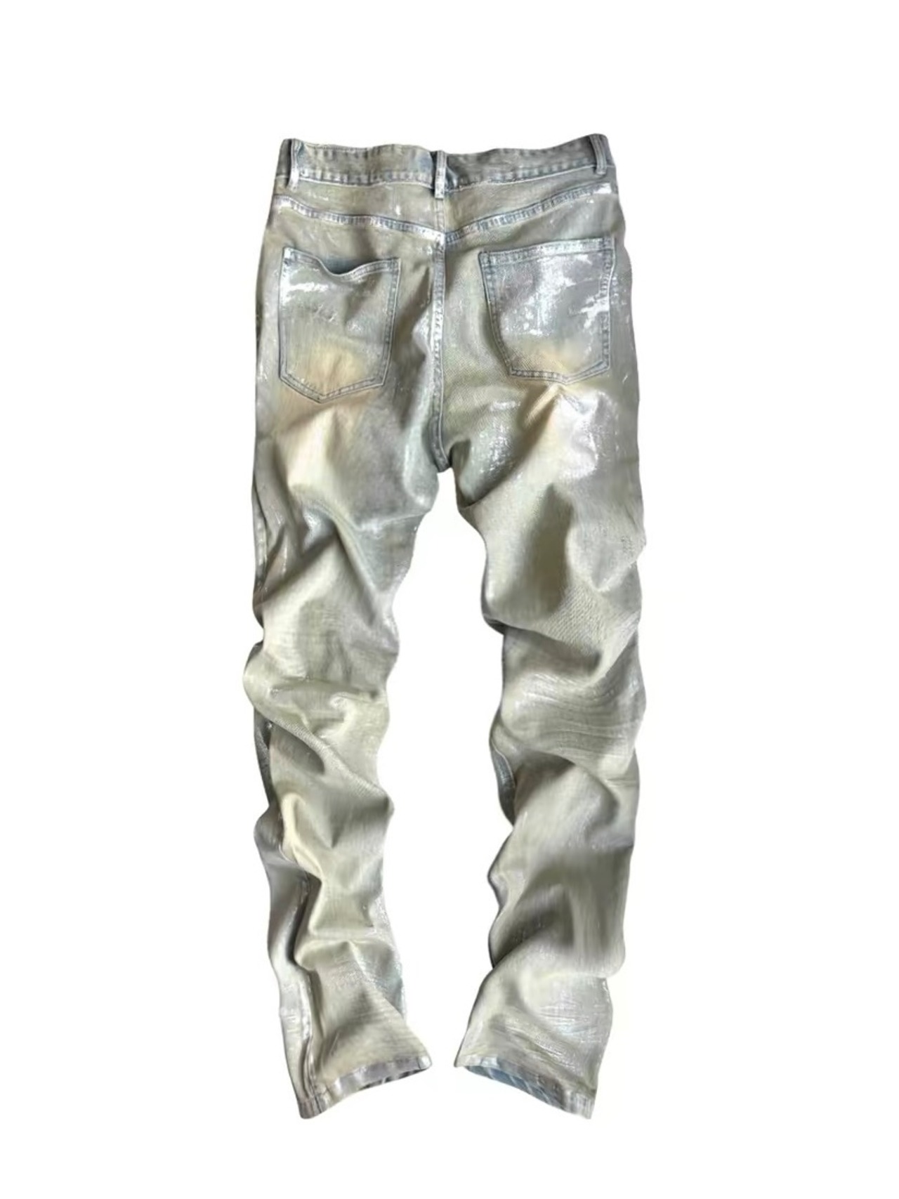 【CinderVein】Metallic Transfer Straight Denim Pants