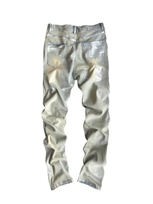 【CinderVein】Metallic Transfer Straight Denim Pants