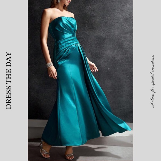 ストラップレスタックロングドレス W0090