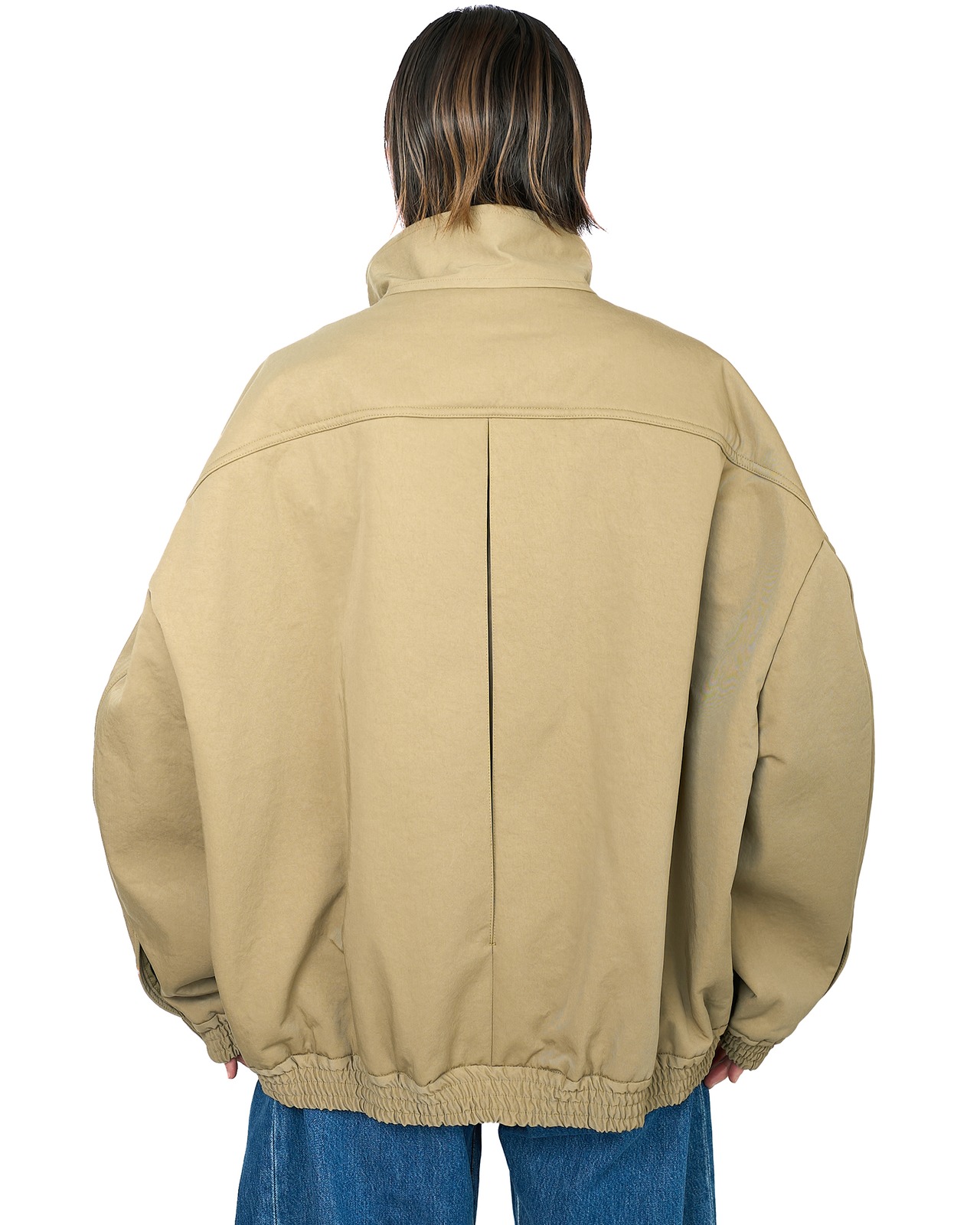 HED MAYNER "HIGH NECK ZIP UP BLOUSON 〔KHAKI〕"