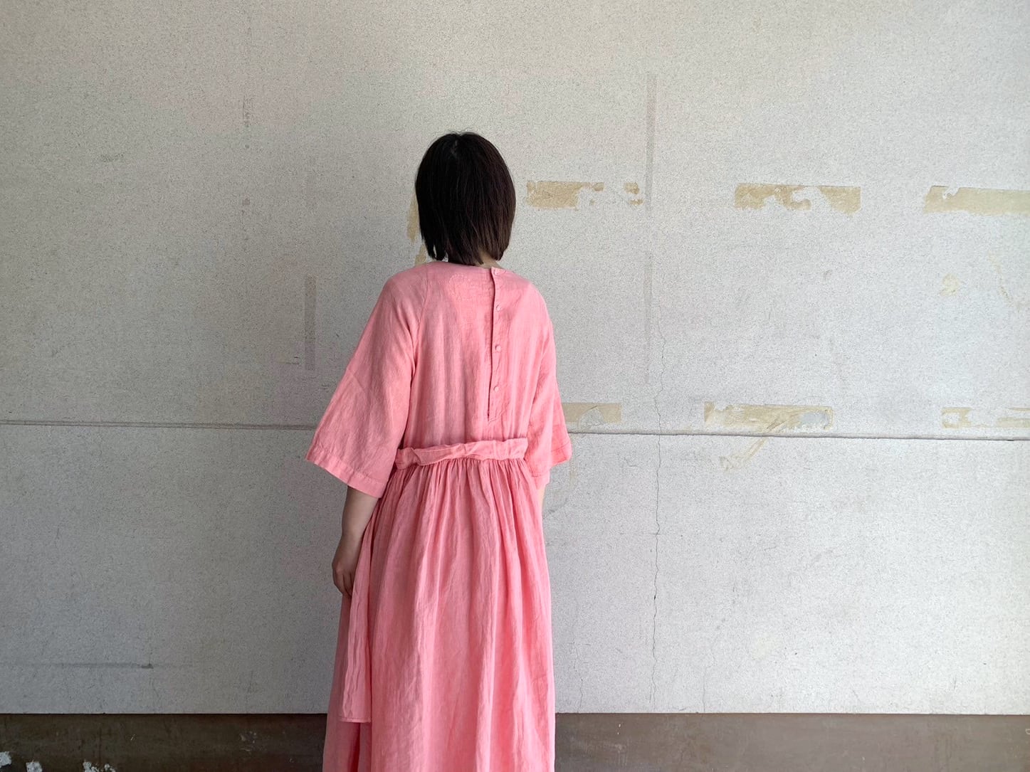 COSMIC WONDER】Old floral-patterned linen farmer dress COSMIC WONDER】Old floral-patterned linen farmer dress