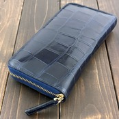 クロコダイル 長財布 ネイビー