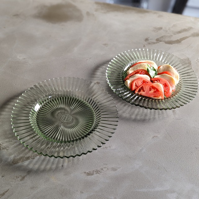 グリーンカラーガラスプレート