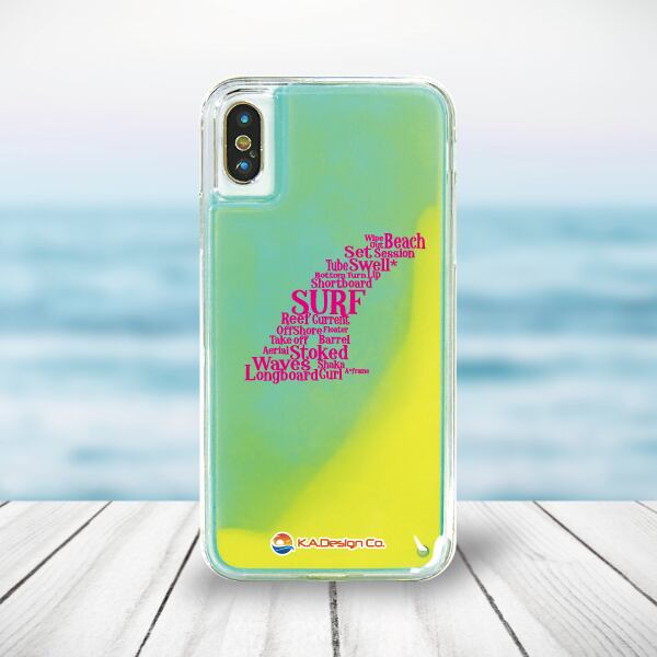 【受注生産】Surf Fin ネオンサンド iPhoneケース（YellowGreen）