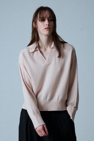 Cropped Skipper Knit / ｶｼﾐﾔ/ｳｰﾙ ｽﾑｰｽﾆｯﾄ / U734-K04-115