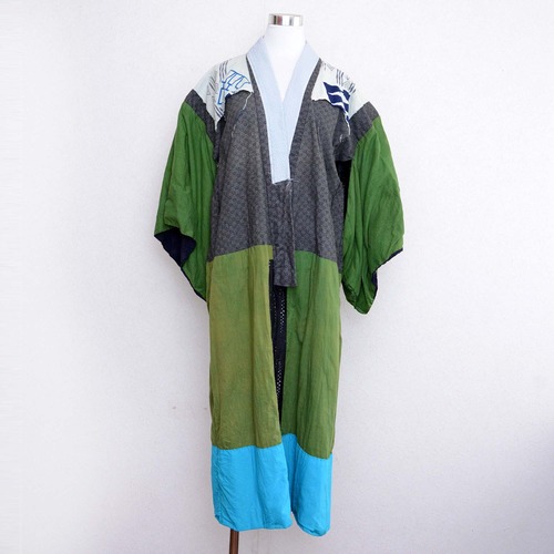 襦袢 着物 クレイジーパターン 端縫い ジャパンヴィンテージ 昭和 | Juban Kimono Robe Long Crazy Pattern Japan Vintage