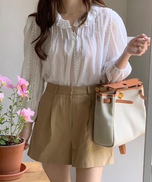 《即納商品》powder lace blouse (ivory / beige)