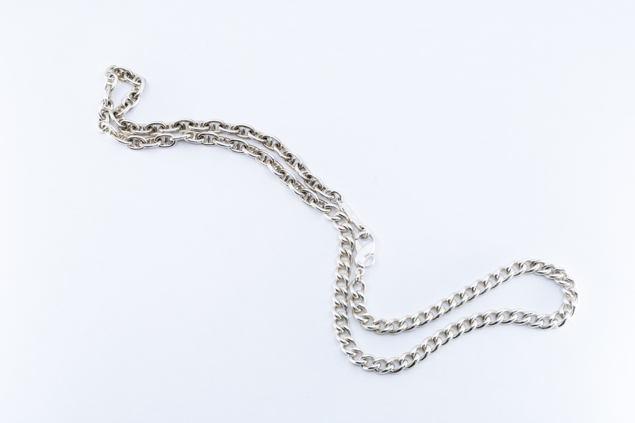 C-055 Interlock chain necklace(TYPE B)(45cm)