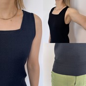 2wayスプリングニットtank/ブラック