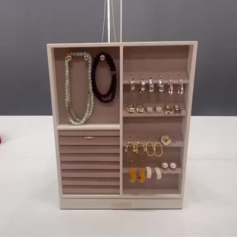 ジュエリー ボックス 360度 回転式 モダン シンプル 大容量 5段