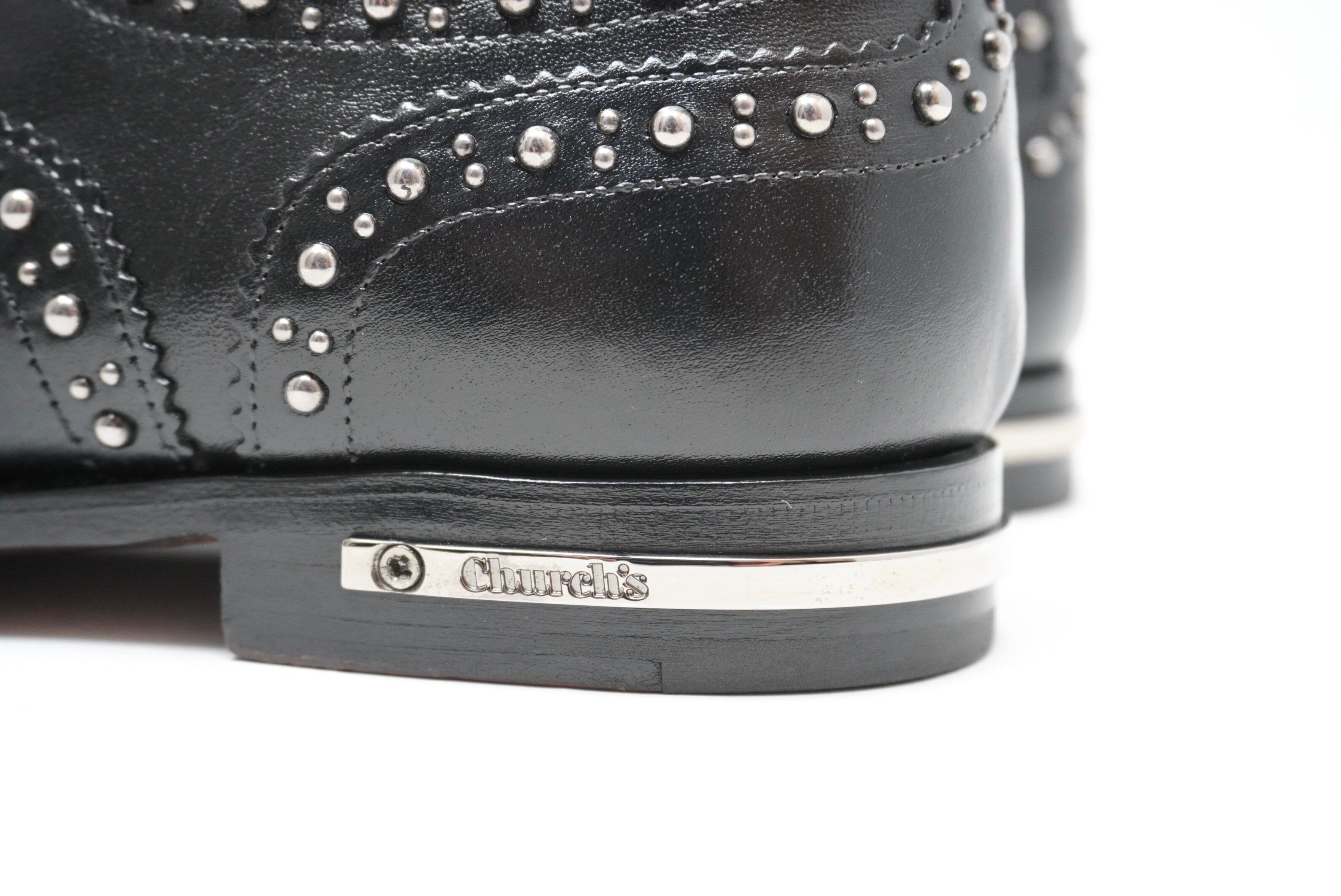 CHURCH'S】Burwood Met Studs F-Brogue BLK Size 36 1/2 (Second Hand