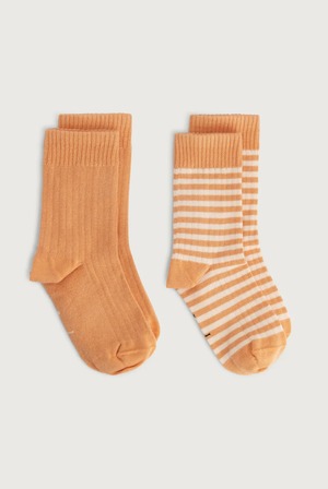 GRAY LABEL / Ribbed Socks – 2 pack (Melon-Cream) 26SS