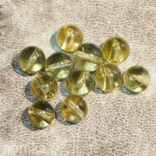 オリーブクォーツ【8mm/稀少/ブラジル バイーア州産 】ビーズ／一粒売り