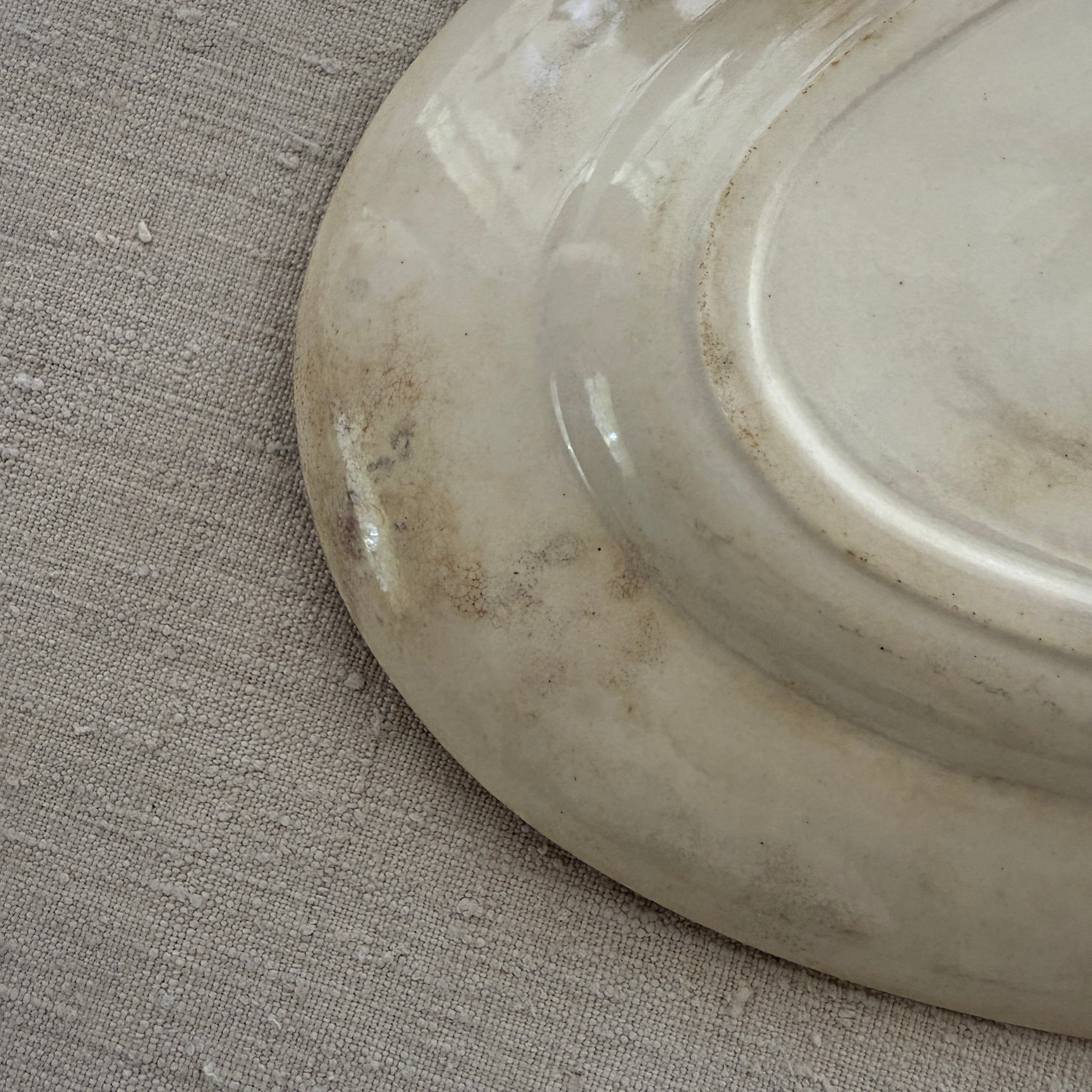French Antique Oval Plate By Clairefontaine/フランスのクレール