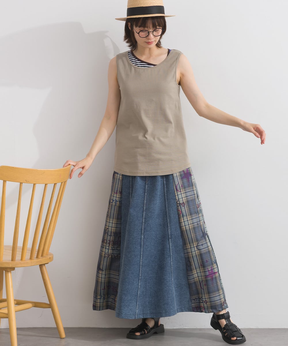 K261087 カップ付きアシンメトリータンクトップ / Cup-In Asymmetrical