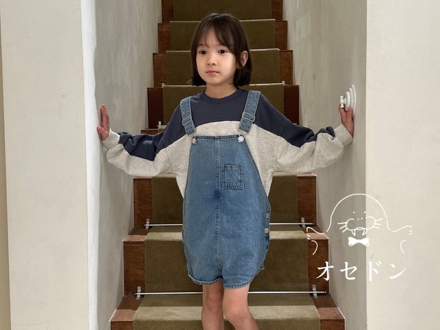 【jejeunosity】ベリーショートオーバーオール24F サロペット デニム 80〜110cm 240901