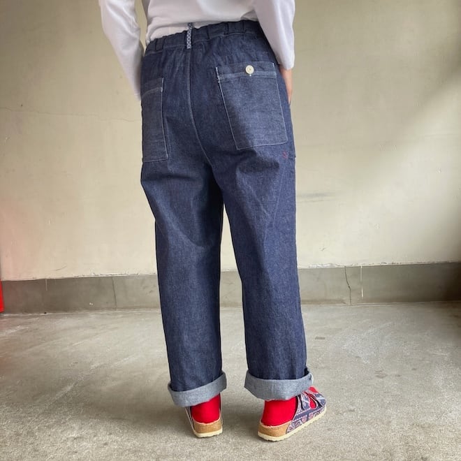 快晴堂 レディース メンズ パンツ ステッチ沢山パンツ HAYATE デュアル