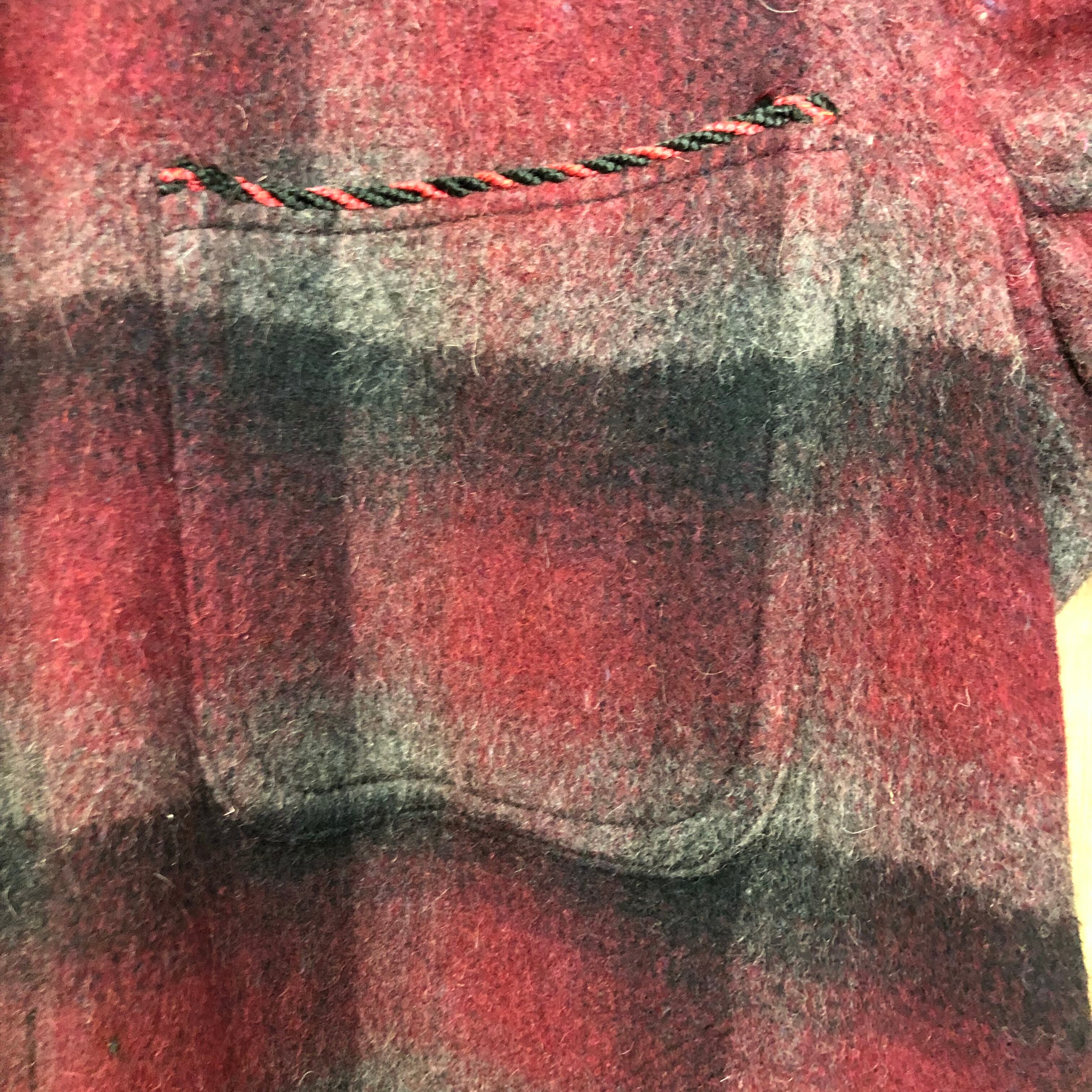 ☆40s~50s オンブレチェック柄 ウール ガウン サイズ メンズ L位 40