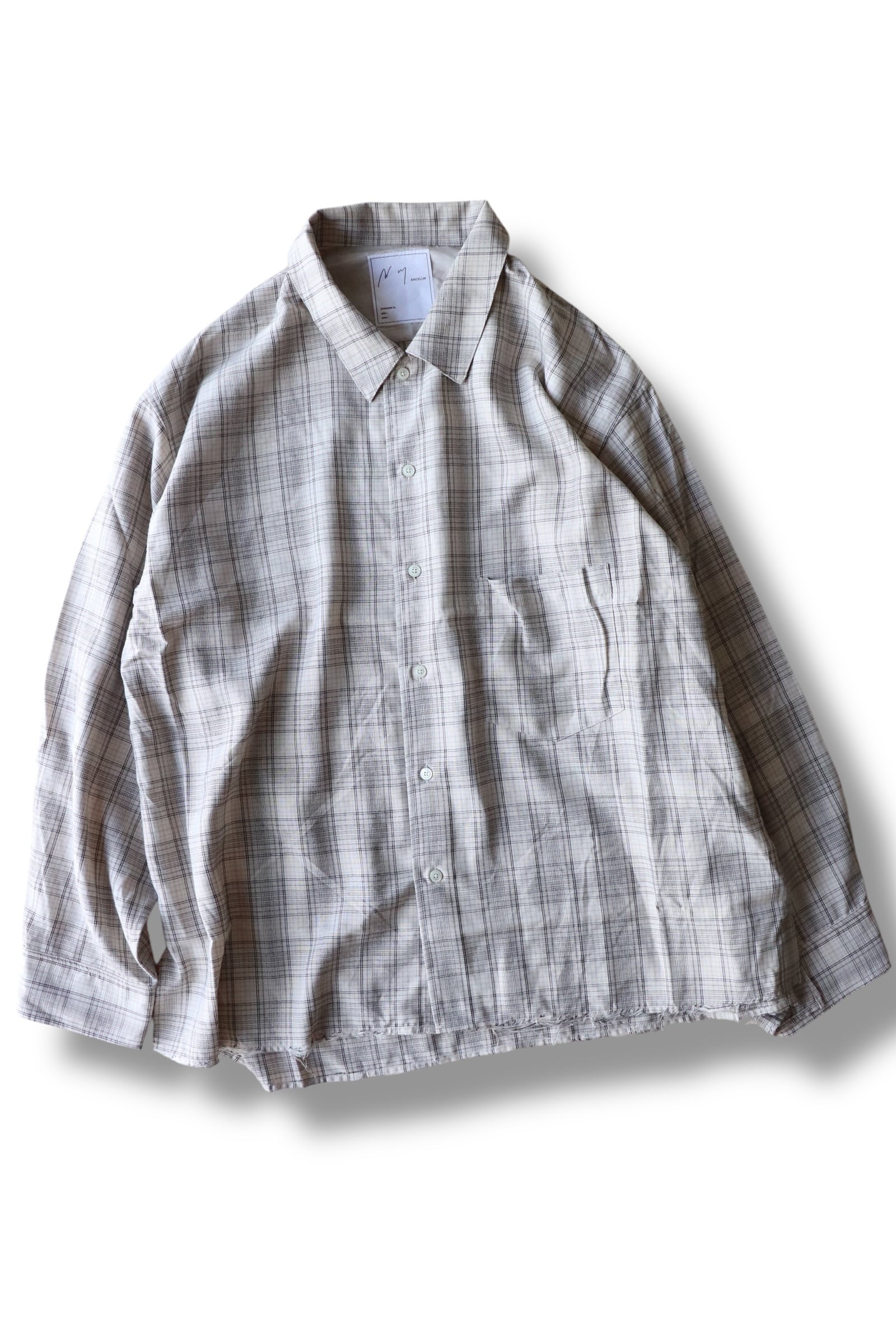 Ancellm - AGING RAYON CHECK SHIRT- / ANC-SH80 / アンセルム
