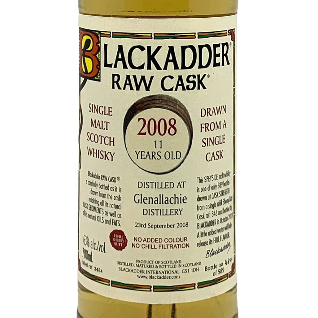 ブラックアダー グレンアラヒー2008 11年 グレンアラヒー 2008 11年 63% リフィルシェリーバット