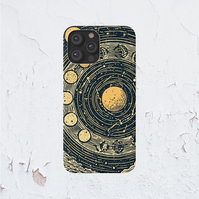 受注生産 iPhoneケース 金色月相のクラシック星図｜天体図 STAR005C