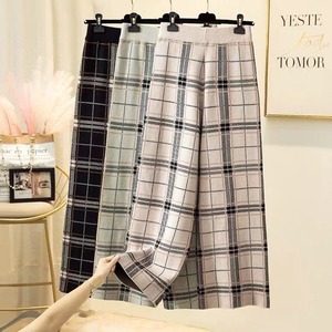 チェック柄ワイドパンツ